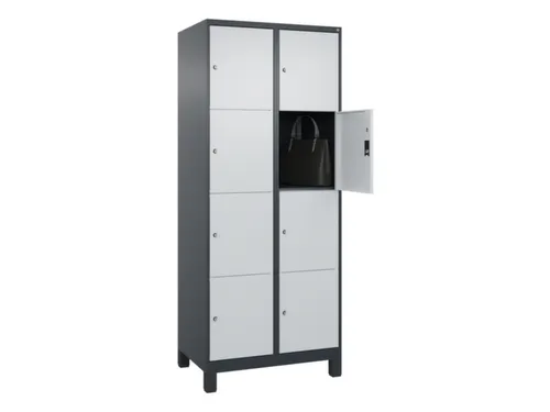 lockerkast,HxBxD 1950x800x500mm,2x4vakken,vak B 400mm,cil.-slot,voeten