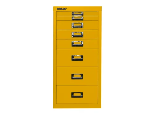 kantoor-ladekast HxBxD 590x279x380mm 8 laden romp + front geel staal