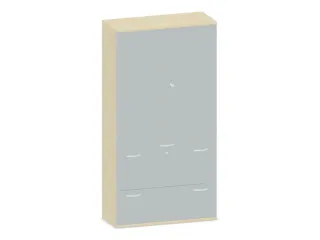 Kantoorkast 1920x1000x430mm Decor Romp Esdoorn Decor Front Lichtgrijs - 1