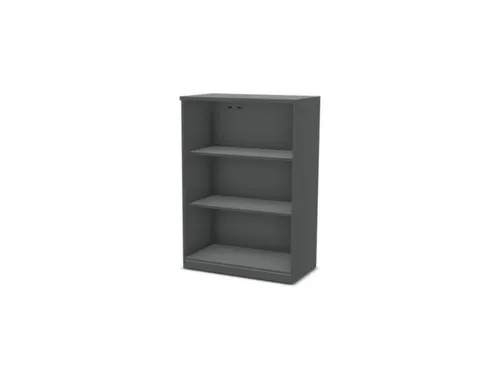 vitrinekast,HxBxD 1155x800x445mm,2xhouten vloer,3 OH,MS-donkergrijs