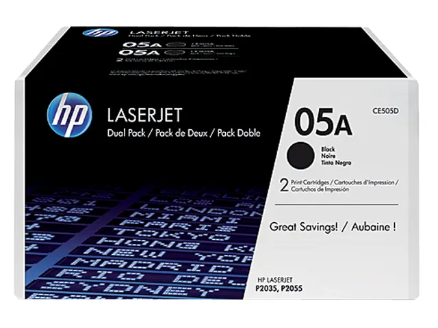 Tonercartridge Hp CE505D Nr.05a Zwart Duopack