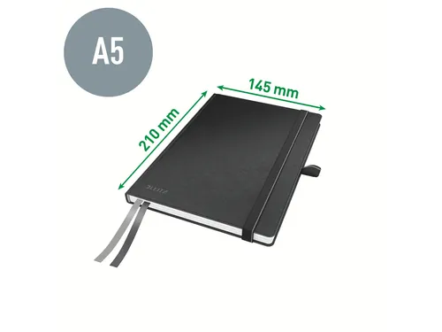 Notitieboek Leitz Complete hardcover A5 gelinieerd zwart