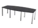 Table de conférence forme de fût 740x2400x1200mm CC-noir 4 pieds alu