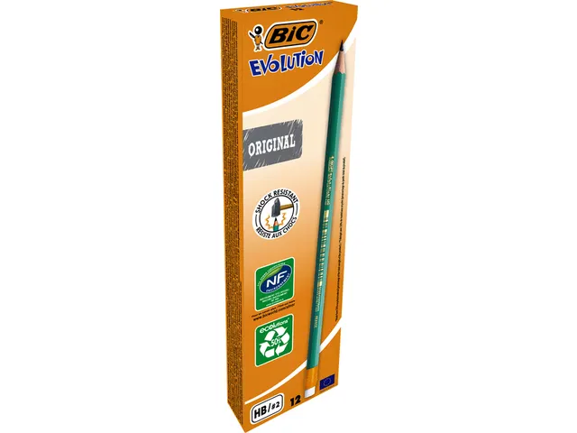 Potlood Bic Evolution ecolutions 655 zeshoekig HB met gumtop