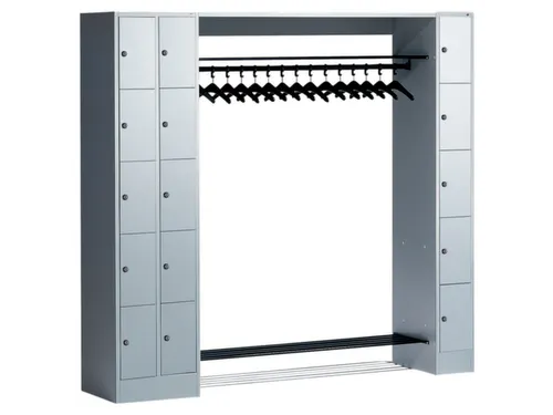Garderobe- En Vakkenkastsysteem 1950x2100x480mm 15 Vakken 15 Hangers