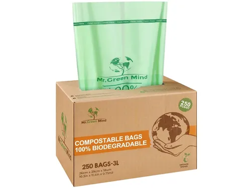 Afvalzak bio Mr. Green Mind 26x29cm 2-3 liter dispenser 250 stuks