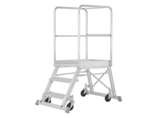 bordestrap,bordes H 0,73m,3treden,aluminium,wielen