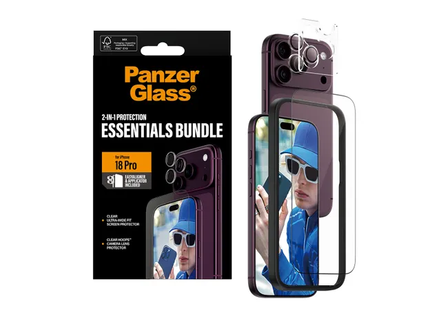 PanzerGlass 2-in-1 Essentials Bundle iPhone 18 Pro, Apple - iPhone
