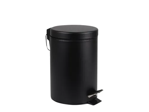 Afvalbak BRASQ pedaalemmer 12 liter zwart rvs