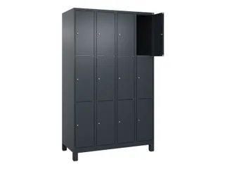 lockerkast,HxBxD 1950x1200x500mm,4x3vakken,vak B 300mm,cil.-slot - 1