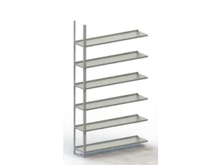 Schroefstelling Aanbouwveld Ral7035 1850x1252x304mm 6legborden 75kg - 1
