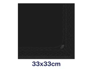 Servetten Tork 477148 2-laags 33x33cm zwart 1/4 vouw 200st. - 3