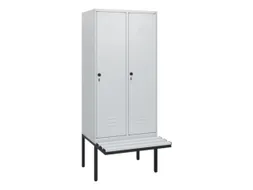 locker met bank,HxBxD 1950x800x815mm,2vak,vak B 400mm,draaigrendel