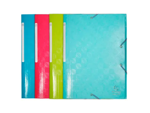 Elastomap A4 3 Kleppen Gelamineerd Glanskarton 600gr Assorti