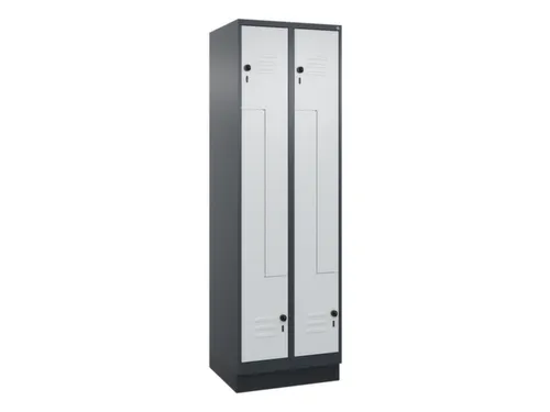 Z-garderobekast,HxBxD 1950x600x500mm,vak B 150/300mm,draaigrendel
