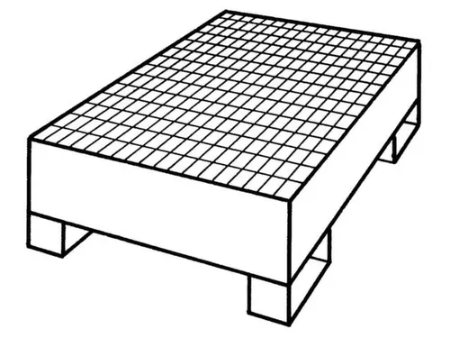 Systeem-Opvangbak 2x 200l Rood 215l 60x 1200x 800mm Rooster