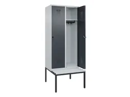 locker met bank,HxBxD 2120x800x815mm,2vak,vak B 400mm,draaigrendel