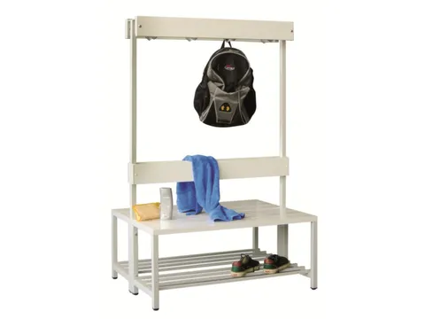 dubbele zitbank,HxLxD 1600x1000x770mm,onderstel RAL7016