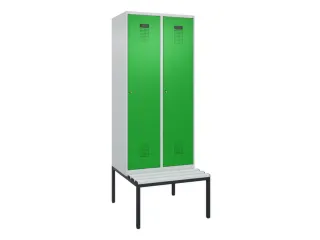 locker met bank,HxBxD 2120x800x815mm,2vak,vak B 400mm,cilinderslot - 2
