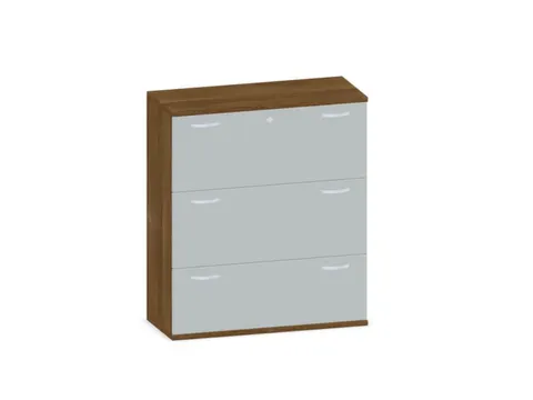 hangmappenkast 1150x1000x430mm 3hangmappenframes Noten + Lichtgrijs