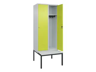 locker met bank,HxBxD 2120x800x815mm,2vak,vak B 400mm,cil.-slot - 2