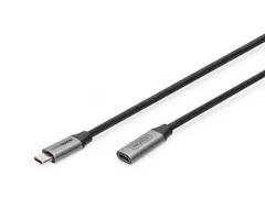 USB-C/M naar USB-C/F PD 60W Gen1 USB3.0 verlengkabel 1m Zwart