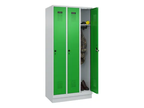locker,HxBxD 1950x900x500mm,3vak,vak B 300mm,draaigrendel,sokkel