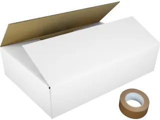 Verzenddoos Raadhuis Inw: 586x386x186mm EB-golf wit - 3
