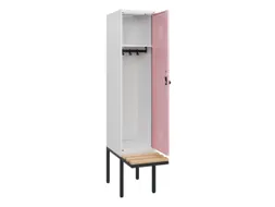 locker met bank,HxBxD 1950x400x815mm,1vak,vak B 400mm,draaigrendel