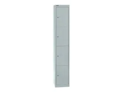 lockerkast,HxBxD 1802x305x305mm,1x4vakken,cil.-slot,romp lichtgrijs