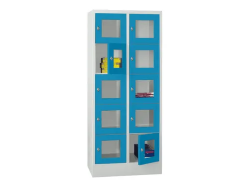lockerkast,HxBxD 1850x800x500mm,2x5vakken,RAL7035,front RAL5012