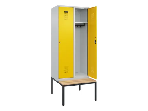 locker met bank,HxBxD 2120x800x815mm,2vak,vak B 400mm,cilinderslot
