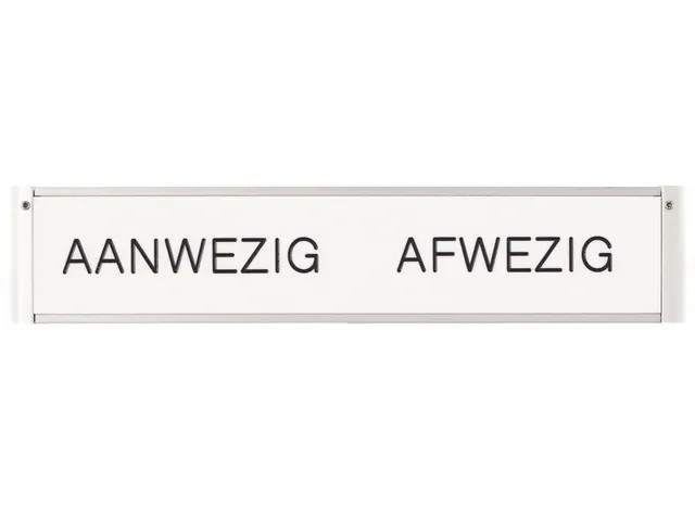 In-uit Bord 30 Namen Aluminium Aan/afwezigheidsbord Wit