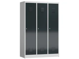 garderobekast 1800x1185x500mm 3vak klink sokkel romp RAL7035 RAL7016 - 1