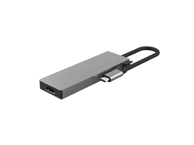 Adapter Trust Dalyx 5-in-1 USB-C-adapter met meerdere poorten grijs