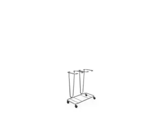 Afvalverzamelaar 2x70 Liter Afvalzakken Rvs Verrijdbaar - 2