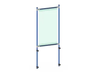 anti-speekselscherm,pvc-folie,glashelder,frame staal RAL5007 - 1