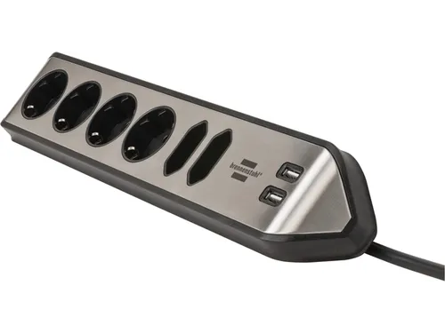 Stekkerdoos Brennenstuhl bureau Estilo 6 voudig inclusief 2 USB 2 m