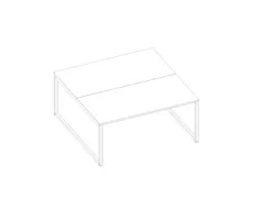 benchtafel,HxBxD 730x1600x1600mm,blad wit,sledeframe wit,2tafelbladen