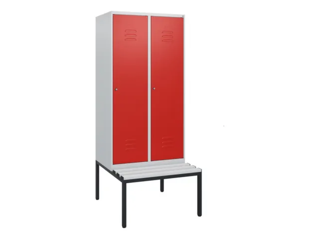 locker met bank,HxBxD 1950x800x815mm,2vak,vak B 400mm,cil.-slot
