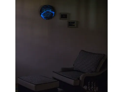 Wandklok NeXtime dia. 35cm bol glas 'Milky Way dome' Romeinse cijfers