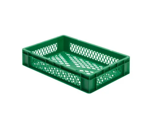 Euronorm-stapelbak 22l 120x600x400mm Wanden/bodem Opengewerkt Groen