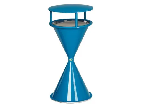 Staande Asbak Met Overkapping Ronde Voet Licht Blauw