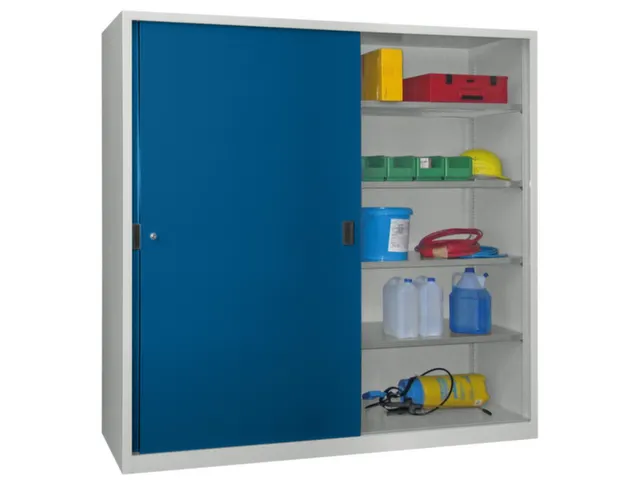 schuifdeurkast,HxBxD 1950x2000x600mm,RAL7035,front RAL5010