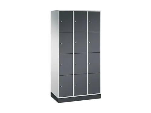 lockerkast,RAL 7035/RAL 7021,HxBxD 1950x920x500mm,3x4vakken,cil.-slot