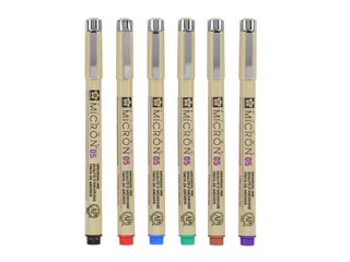 Fineliner Sakura Pigma Micron 05 basic set 6 kleuren - 4