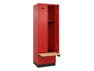 locker met bank,HxBxD 1950x600x815mm,2vak,vak B 300mm,cilinderslot - 1