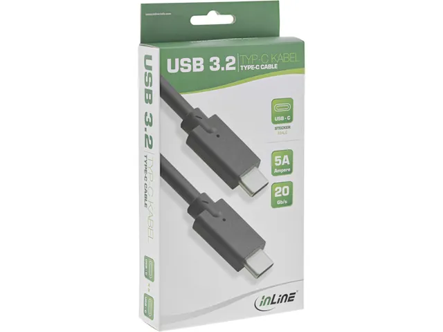 Kabel inLine USB-C 3.2 GEN.2 M/M 2 meter zwart