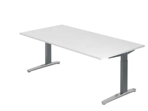 In hoogte verstelbaar bureau,HxBxD 680-850x2000x1000mm,blad wit