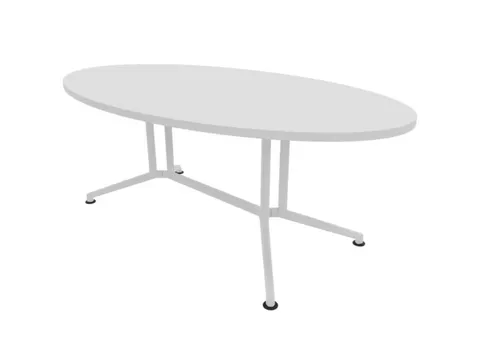 vergadertafel,HxBxD 740x2000x1100mm,ovaal,V-vormonderstel wit